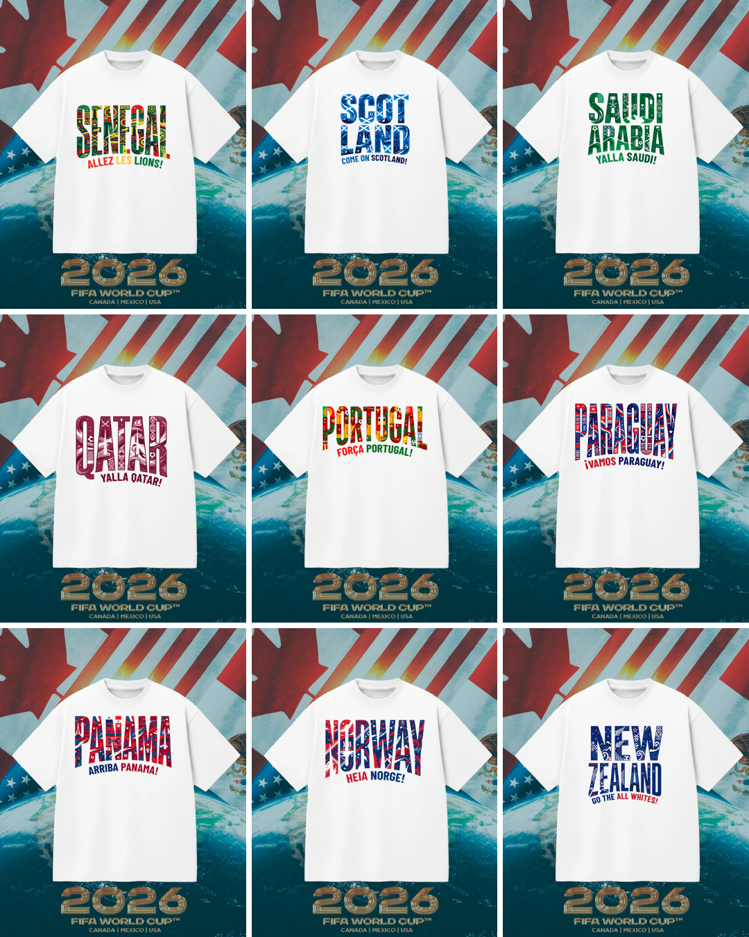 44 Camisas Mundial 2026 Países