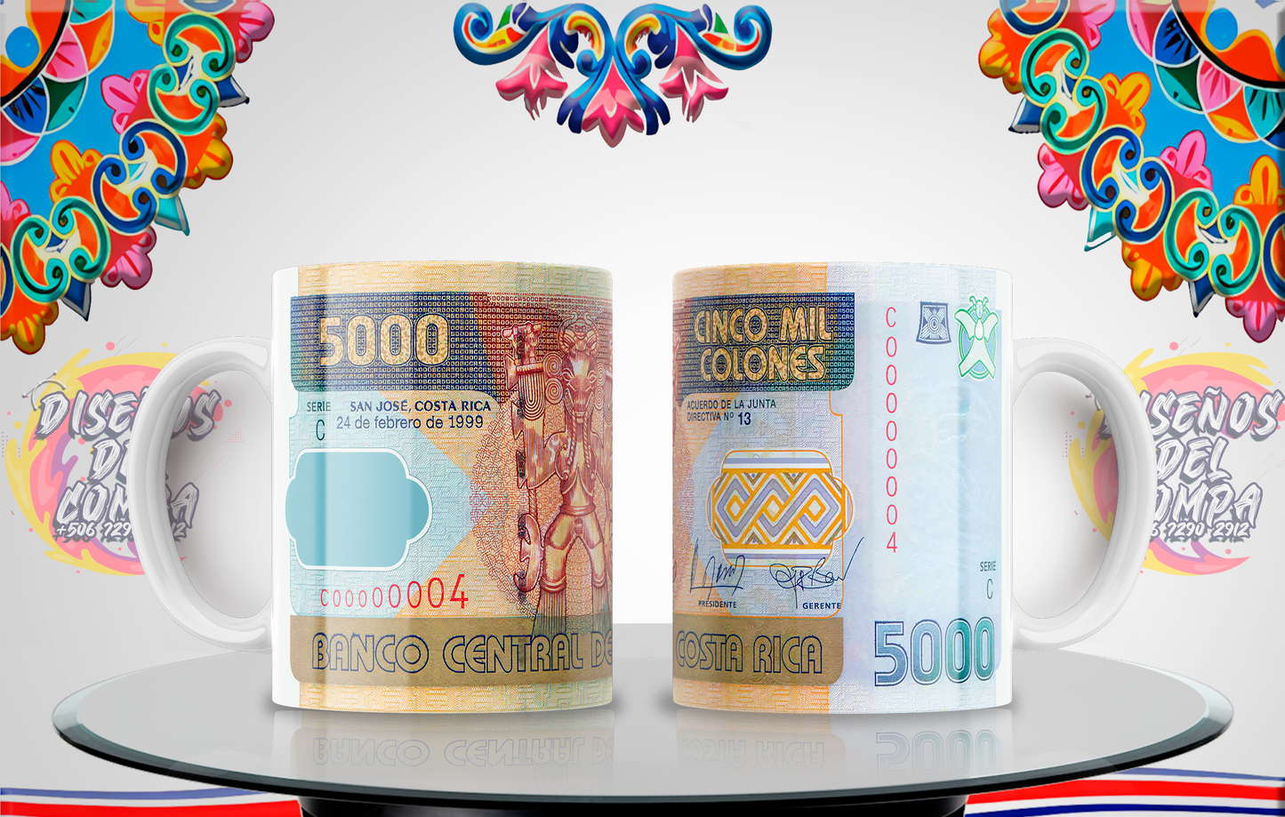 Cups Discontinued Banknotes Costa Rica