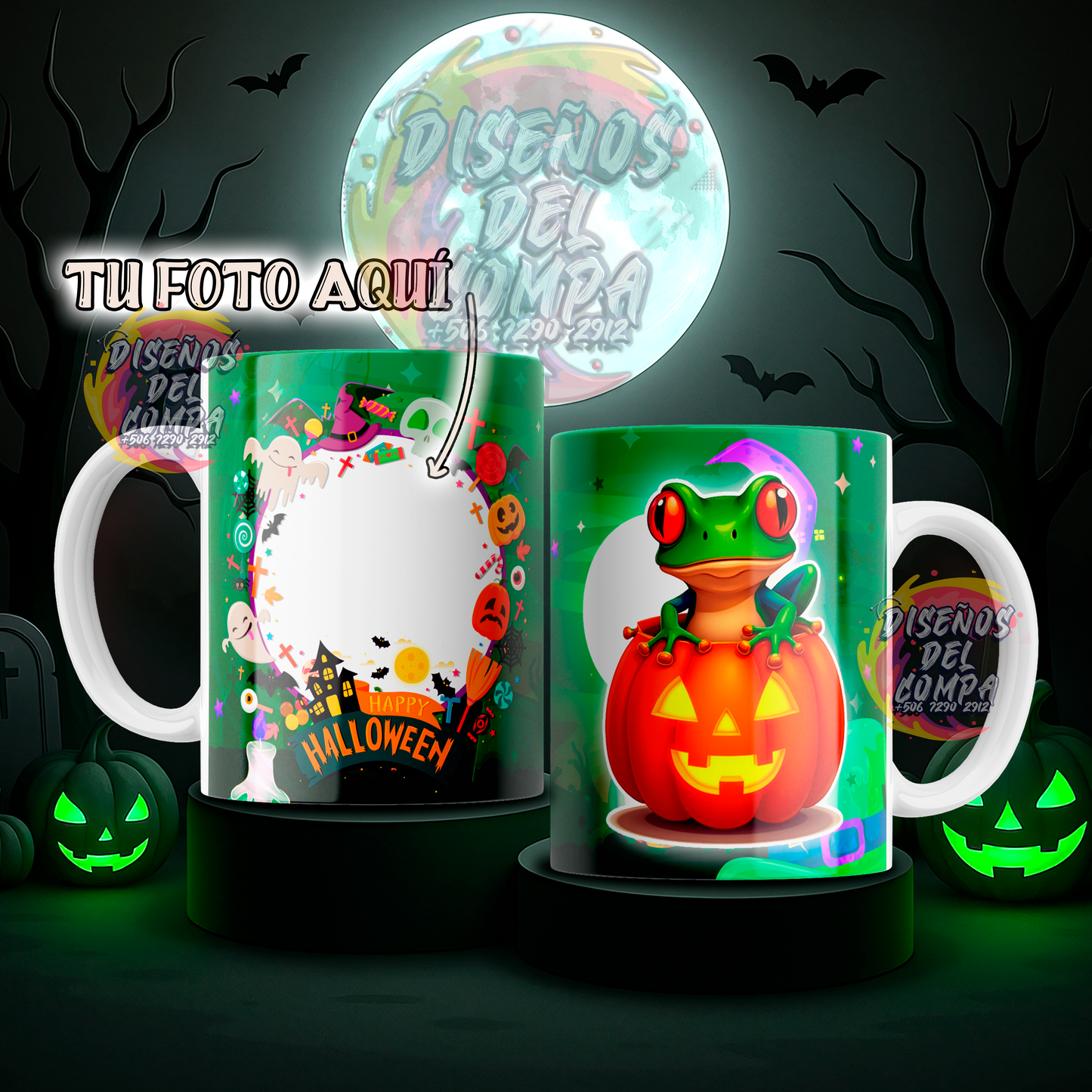 5 Halloween Mugs with Animals Costa Rica 01