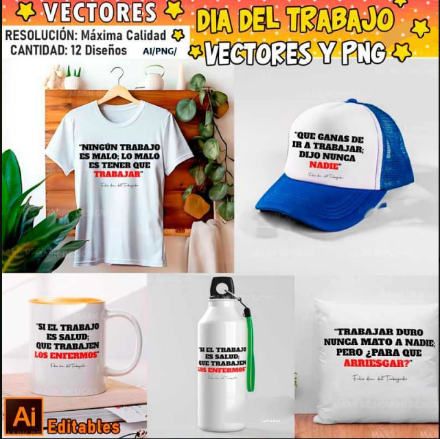 12 Vectores día del trabajador