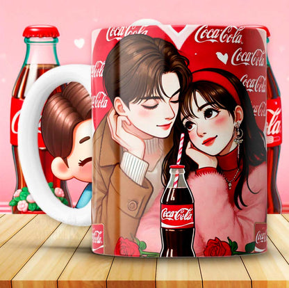 12 Tazas Coca Cola San Valetín