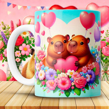 12 Tazas Capibara San Valentin