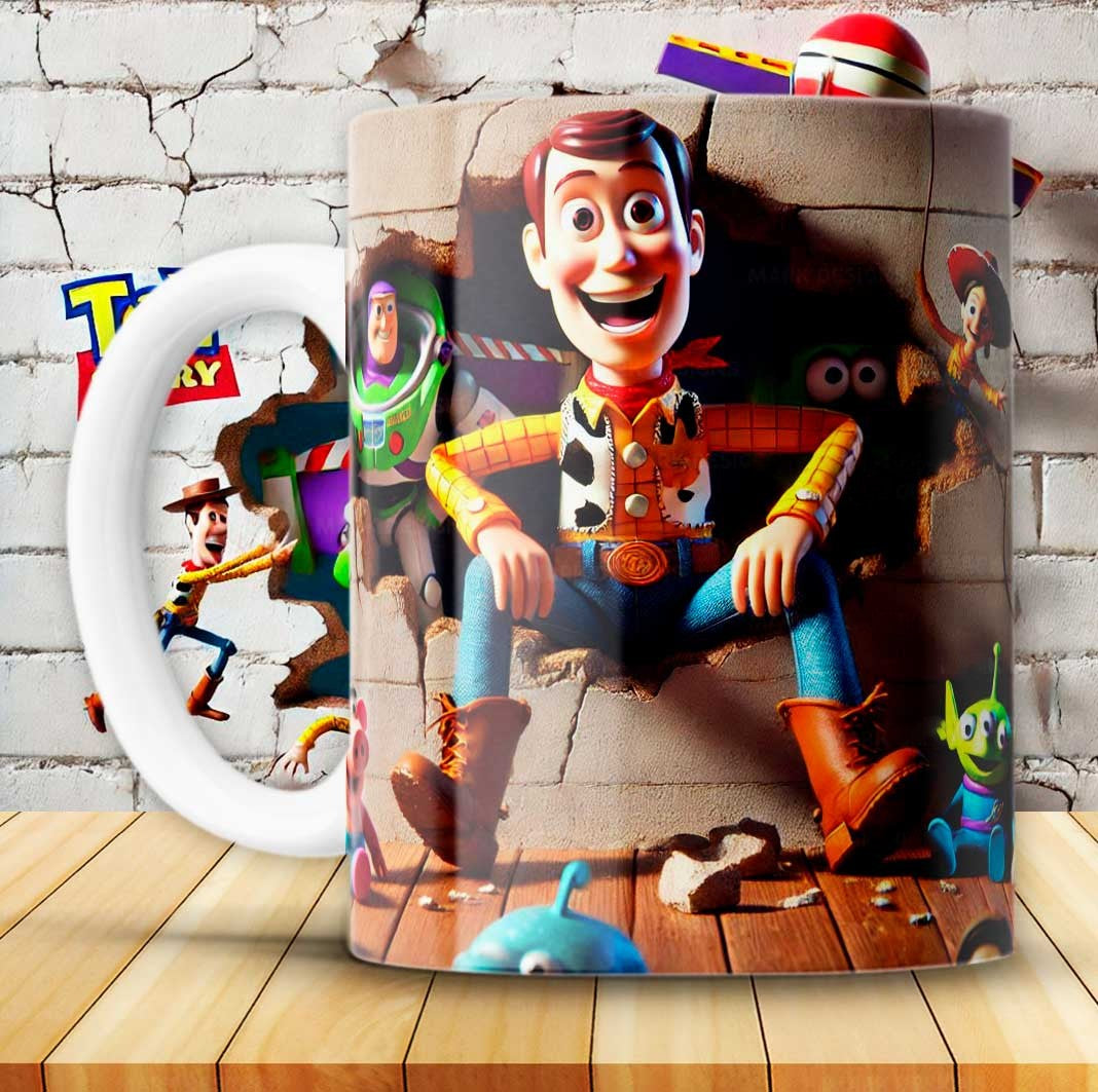 12 Tazas 3d Toy Story