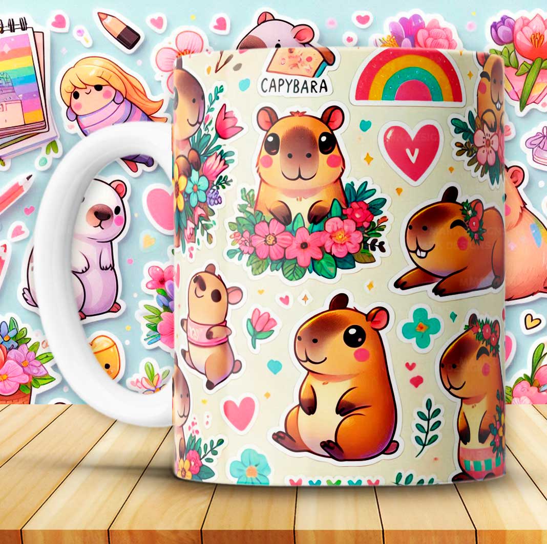 12 Capybara Cups