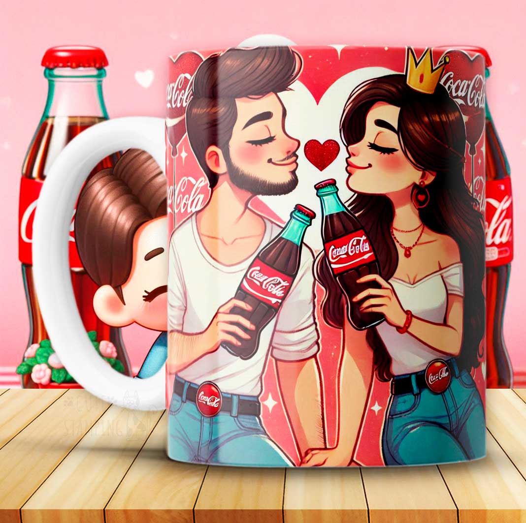12 Tazas Coca Cola San Valetín