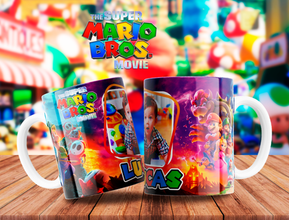 10 Tazas Mario Bros Cumpleaños con Foto