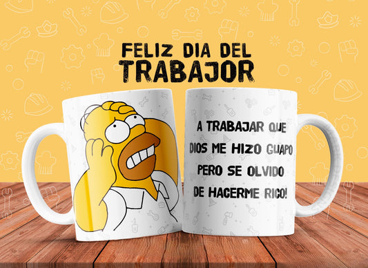 10 Tazas día del trabajador flork, simpsons, don ramon