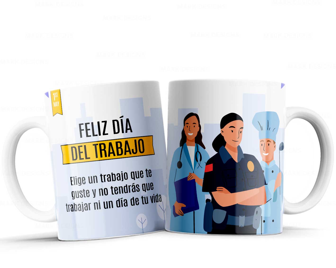 6 Tazas día del trabajador