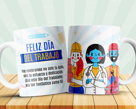 8 Tazas día del trabajador frases
