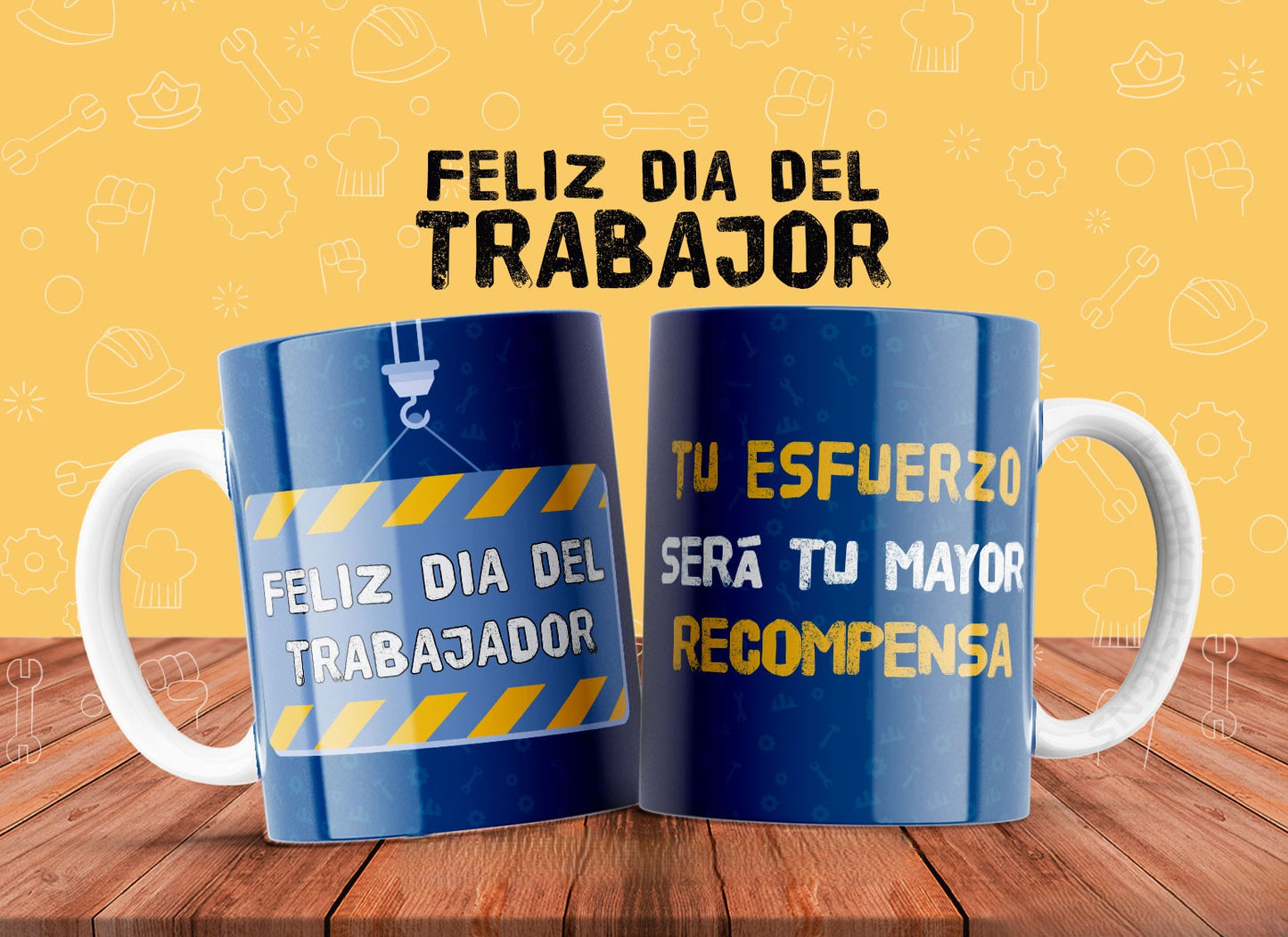 10 Tazas feliz día del trabajador