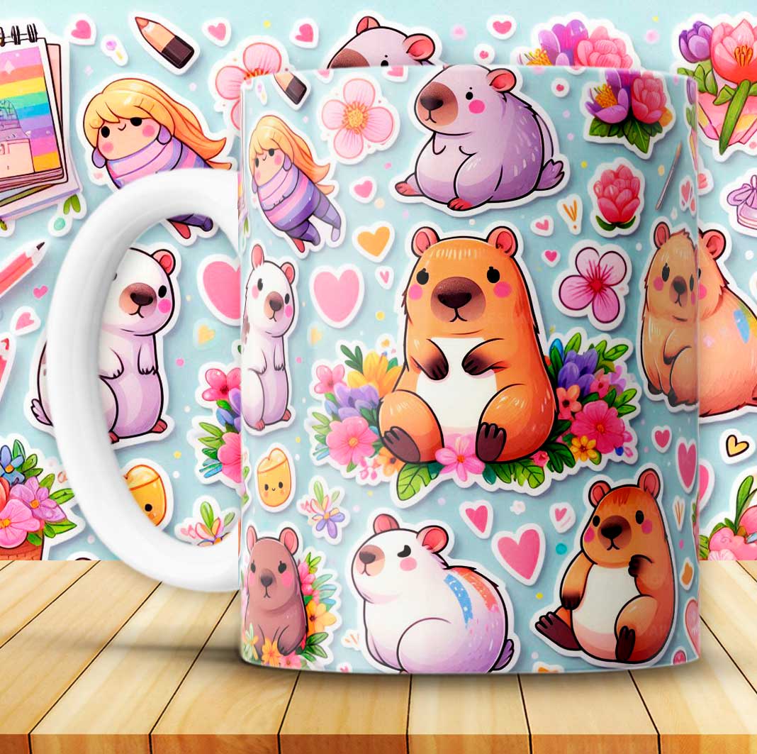 12 Capybara Cups
