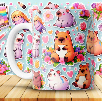 12 Capybara Cups