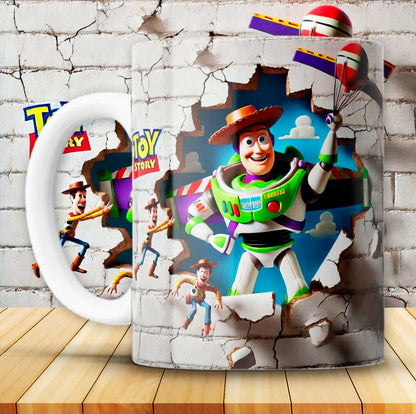 12 Tazas 3d Toy Story