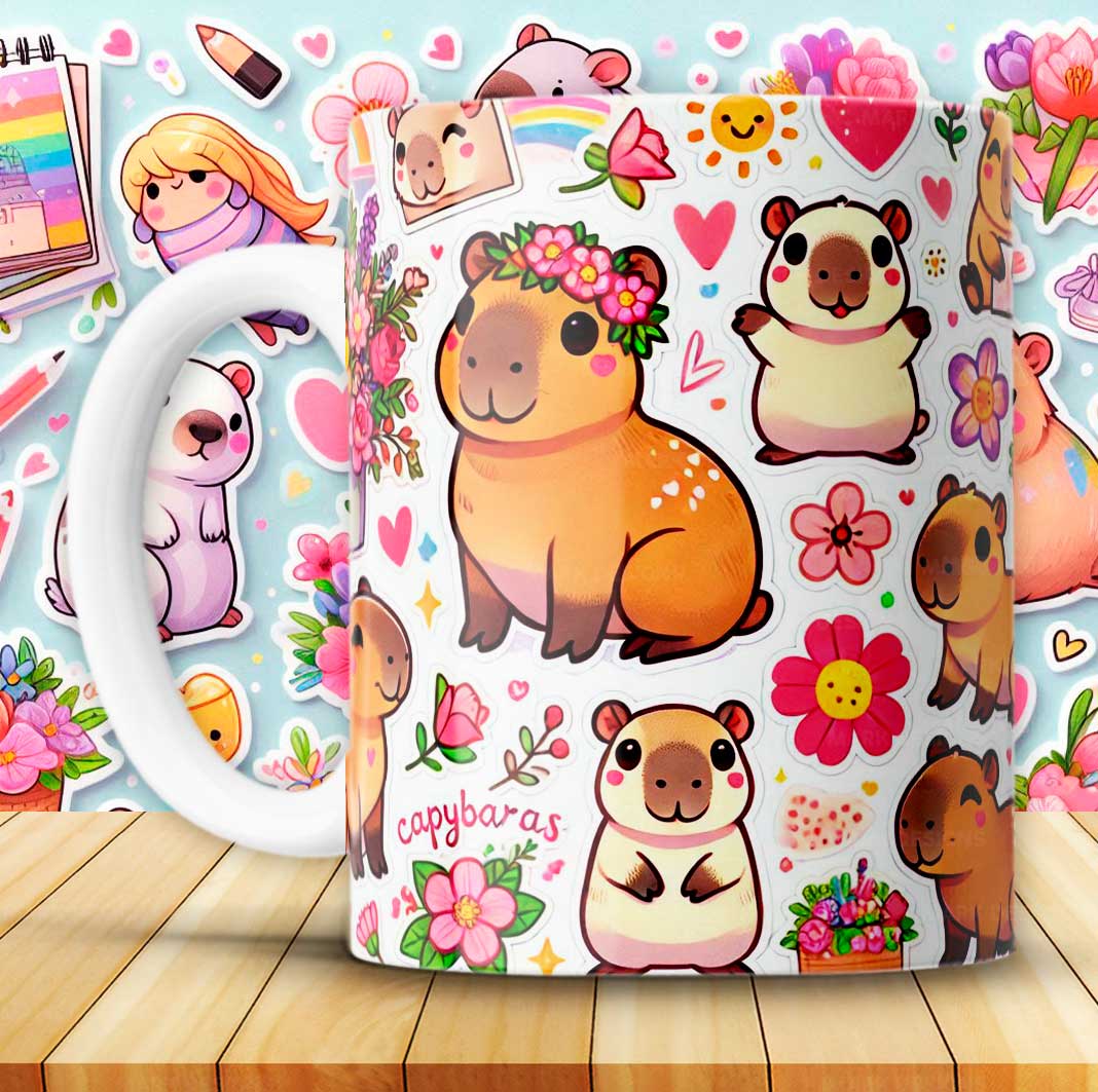 12 Capybara Cups