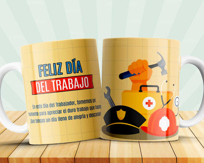 8 Tazas día del trabajador frases