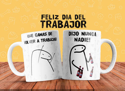 10 Tazas día del trabajador flork, simpsons, don ramon