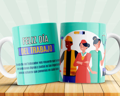 8 Tazas día del trabajador frases