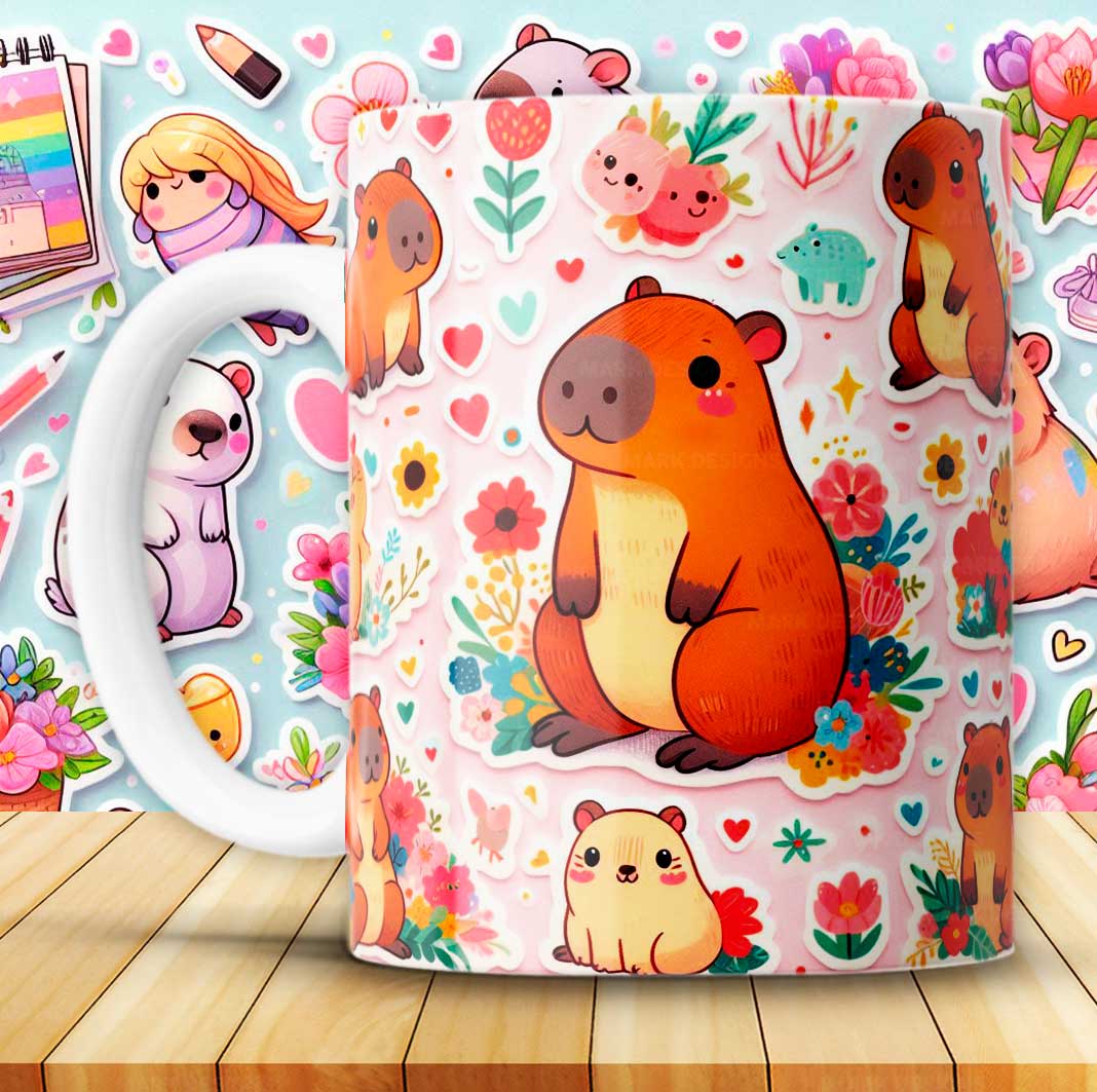 12 Capybara Cups