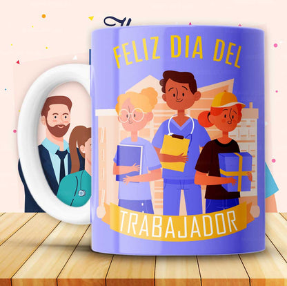 8 Tazas feliz día del trabajador