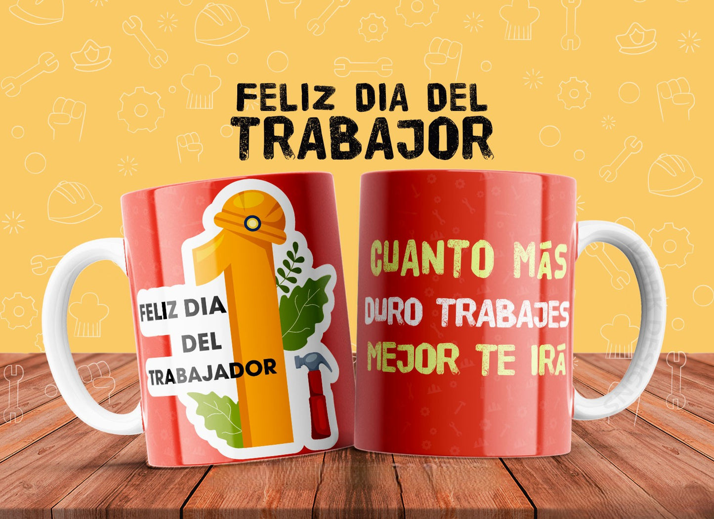 10 Tazas feliz día del trabajador