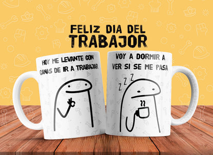 10 Tazas día del trabajador flork, simpsons, don ramon