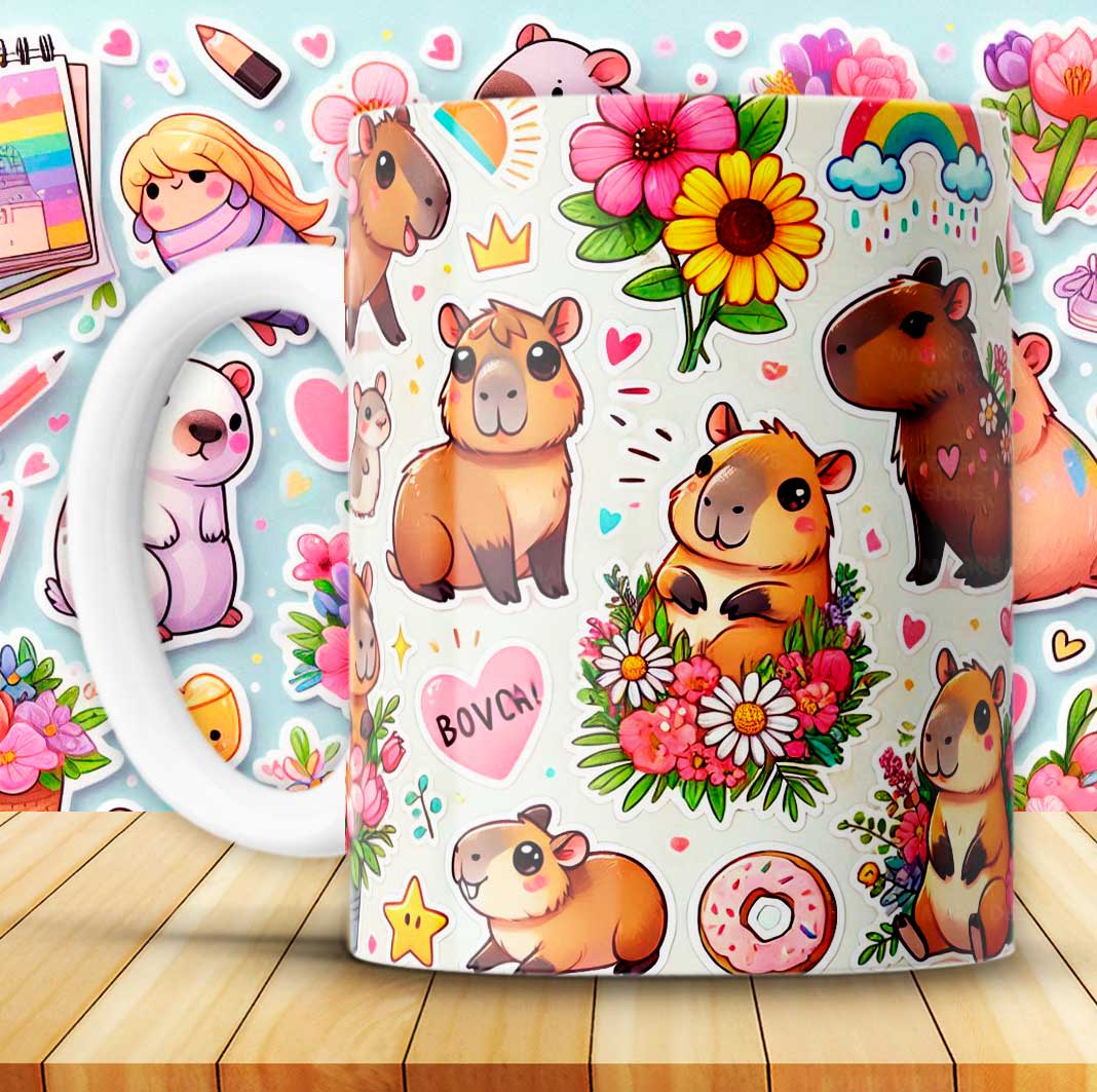 12 Capybara Cups