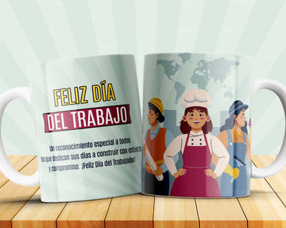 8 Tazas día del trabajador frases
