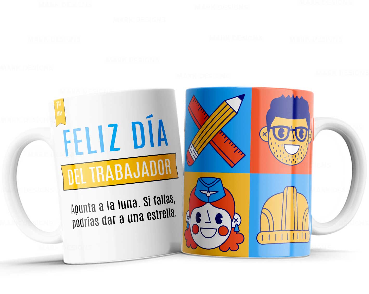 6 Tazas día del trabajador