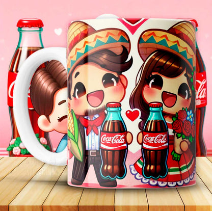 12 Tazas Coca Cola San Valetín