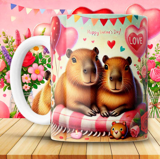 12 Tazas Capibara San Valentin