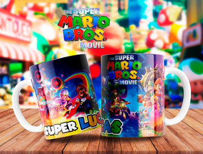 10 Tazas Mario Bros Cumpleaños con Foto