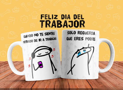 10 Tazas día del trabajador flork, simpsons, don ramon