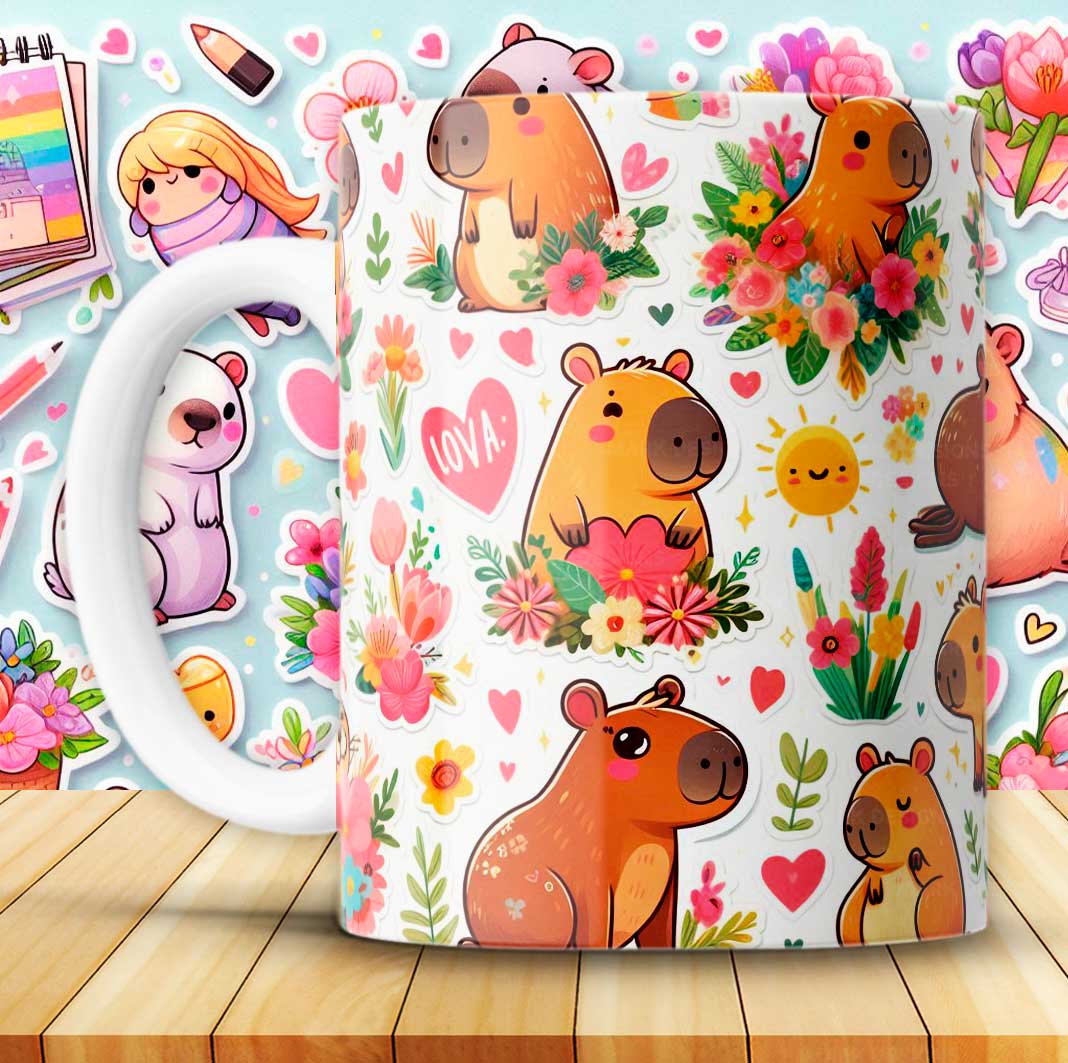 12 Capybara Cups
