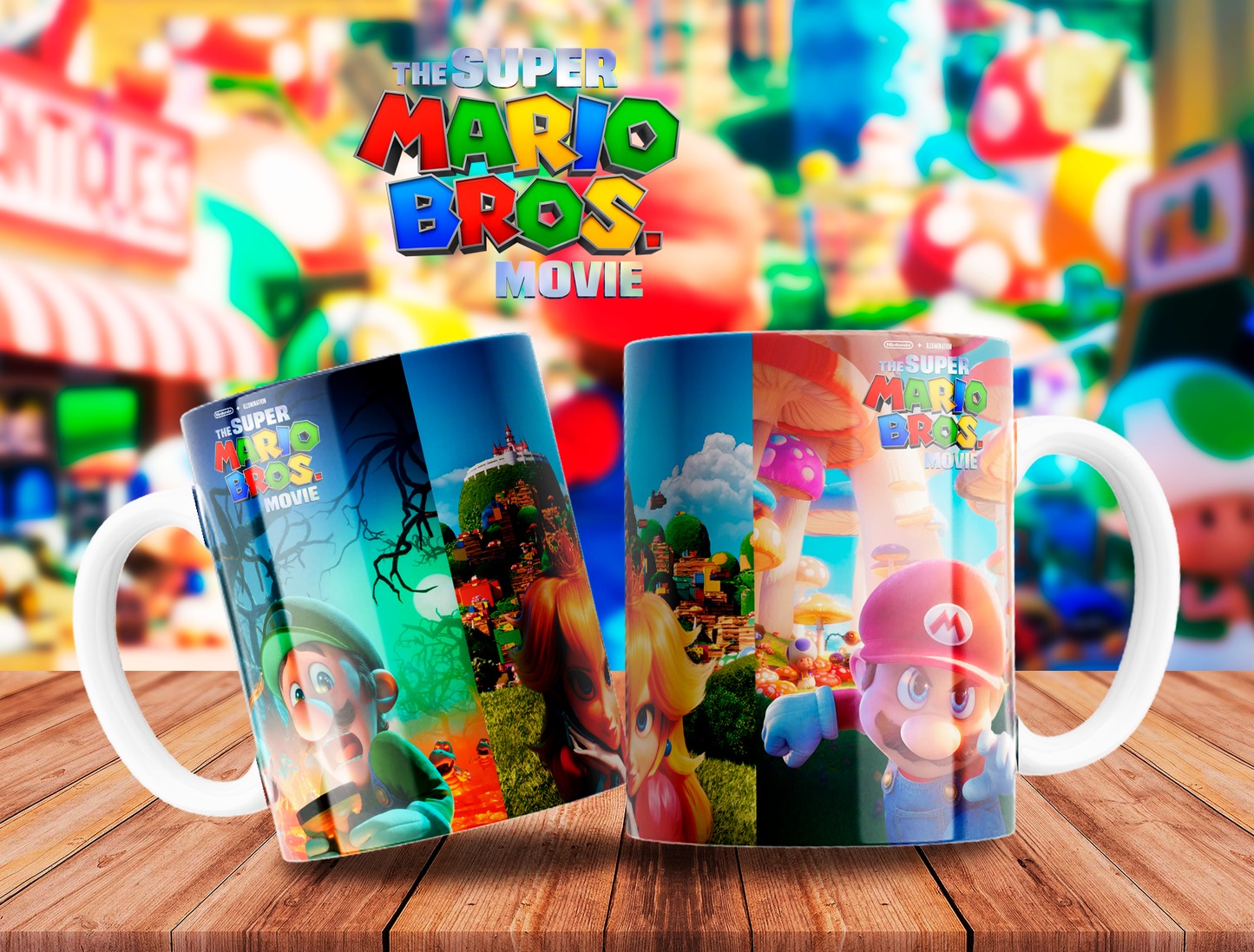 10 Tazas Mario Bros Cumpleaños con Foto