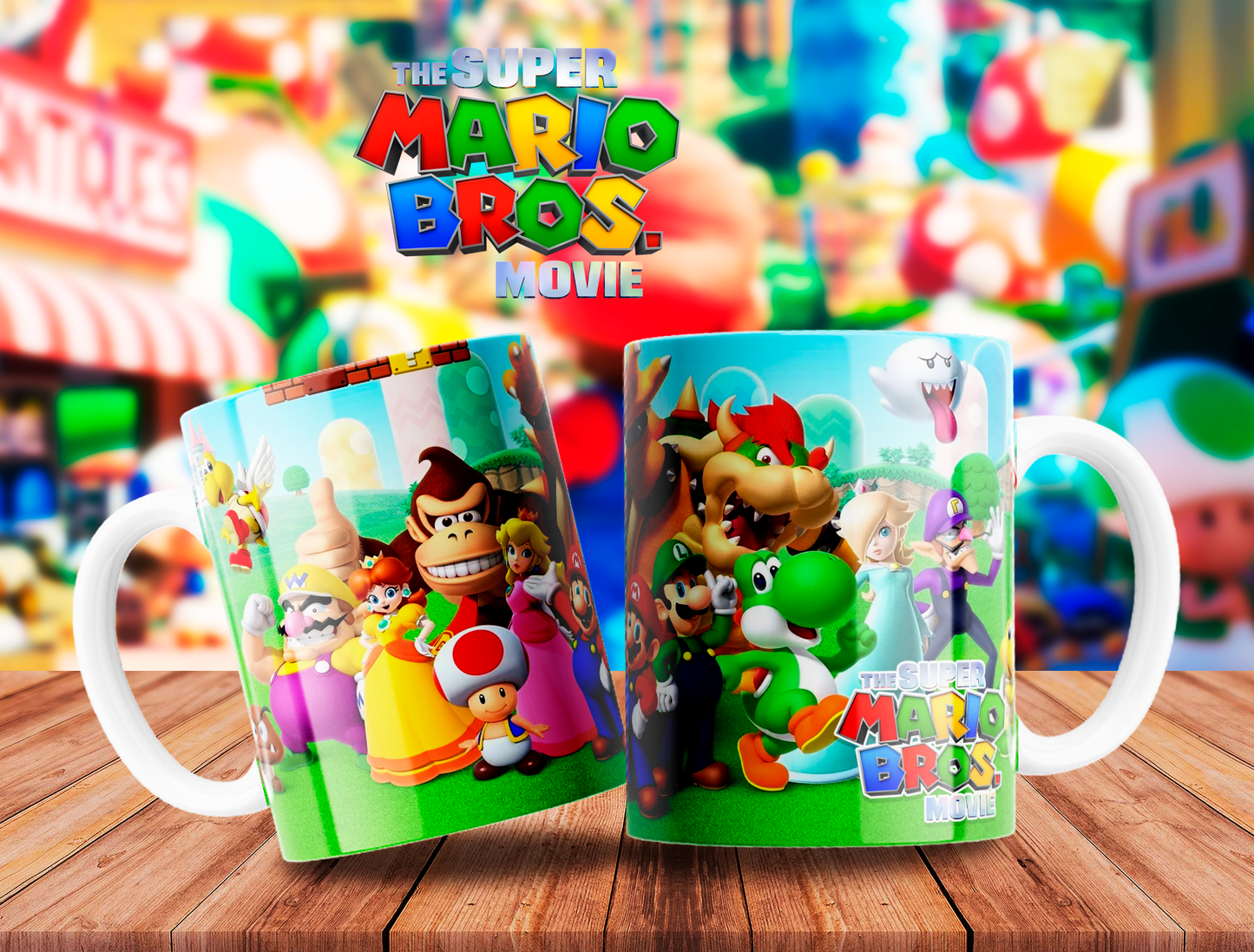 10 Tazas Mario Bros Cumpleaños con Foto
