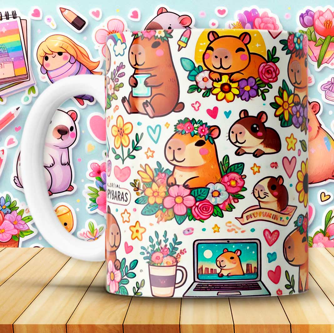 12 Capybara Cups