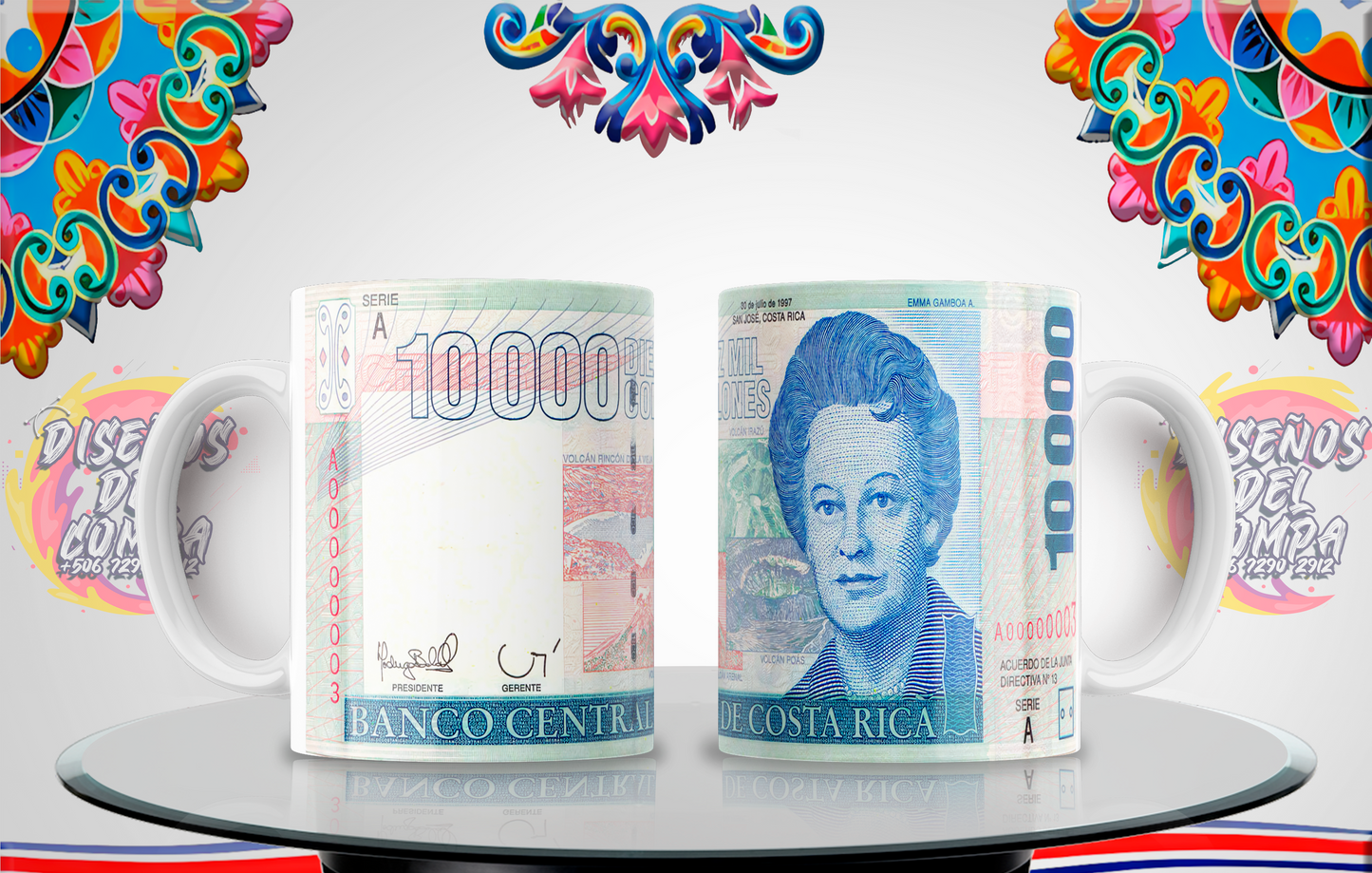 Cups Discontinued Banknotes Costa Rica