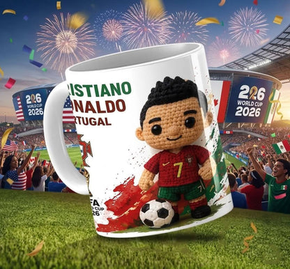 15 Tazas Jugadores Crochet Mundial