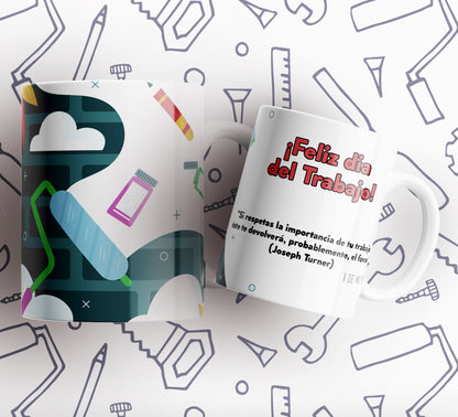 15 Tazas día del trabajador frases