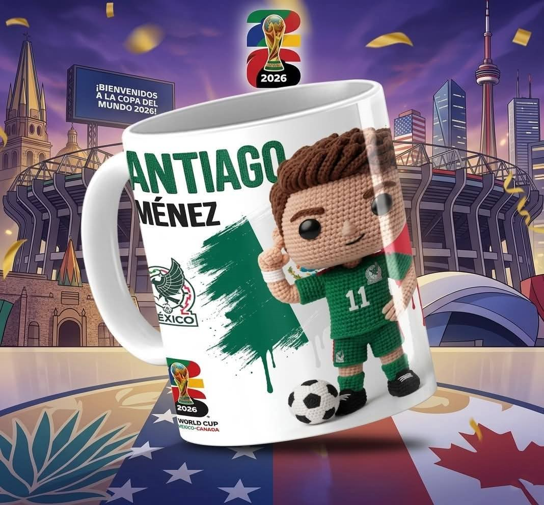15 Tazas Jugadores Crochet Mundial