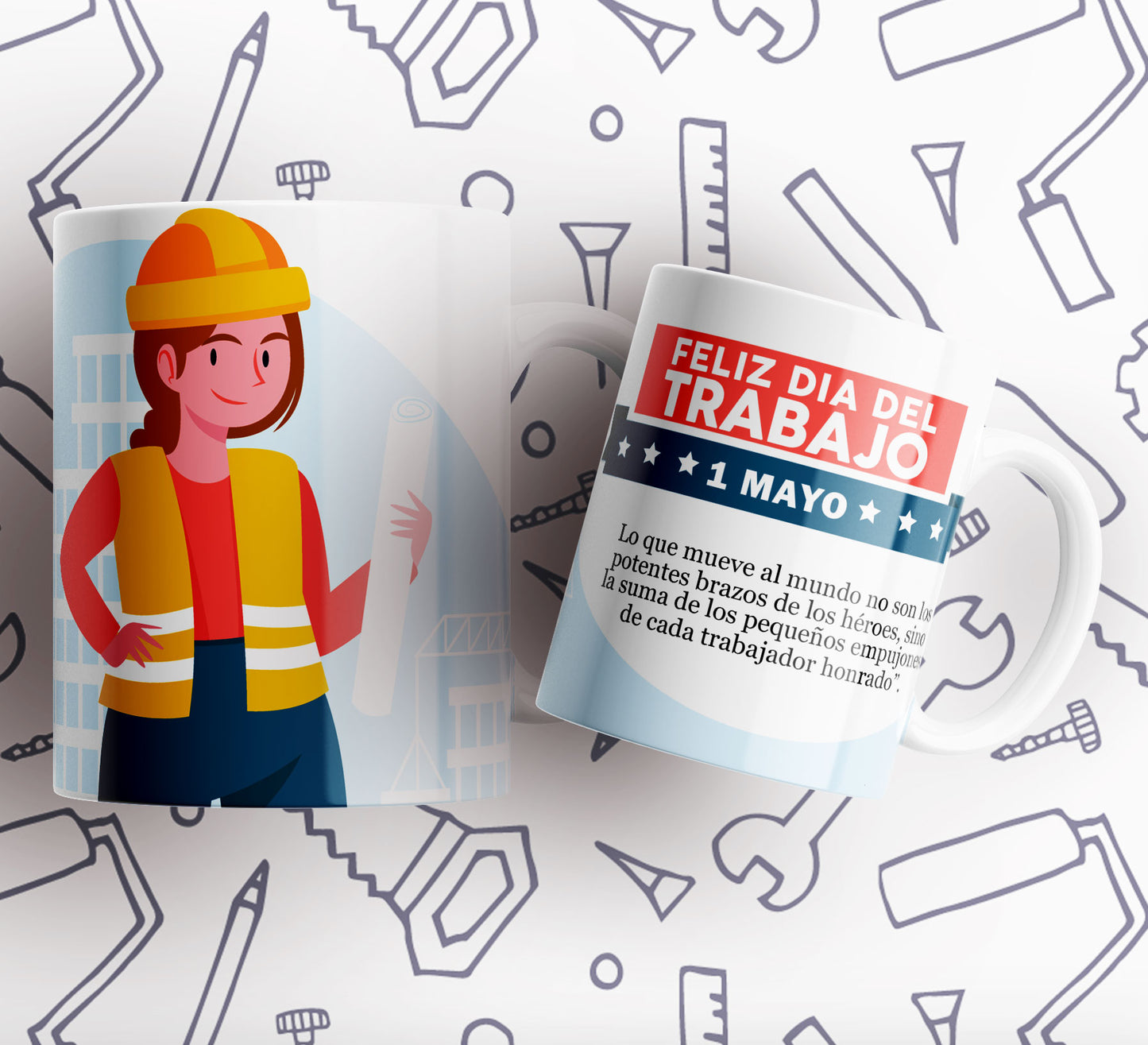 15 Tazas día del trabajador frases
