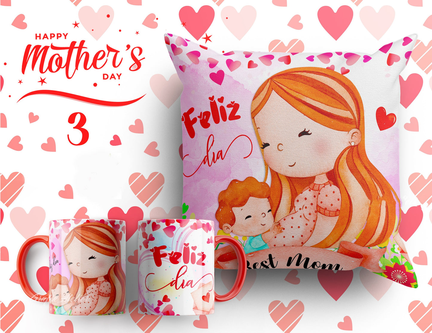 12 Tazas y Almohadas Madres