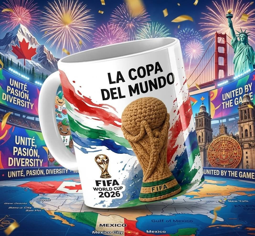 15 Tazas Jugadores Crochet Mundial