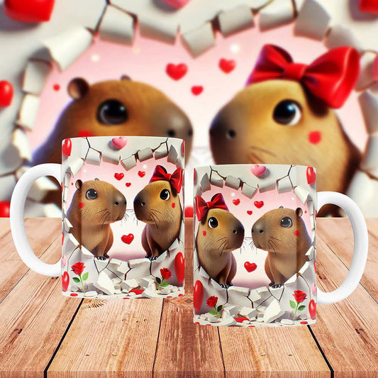 20 Tazas Capibara Amor 3D