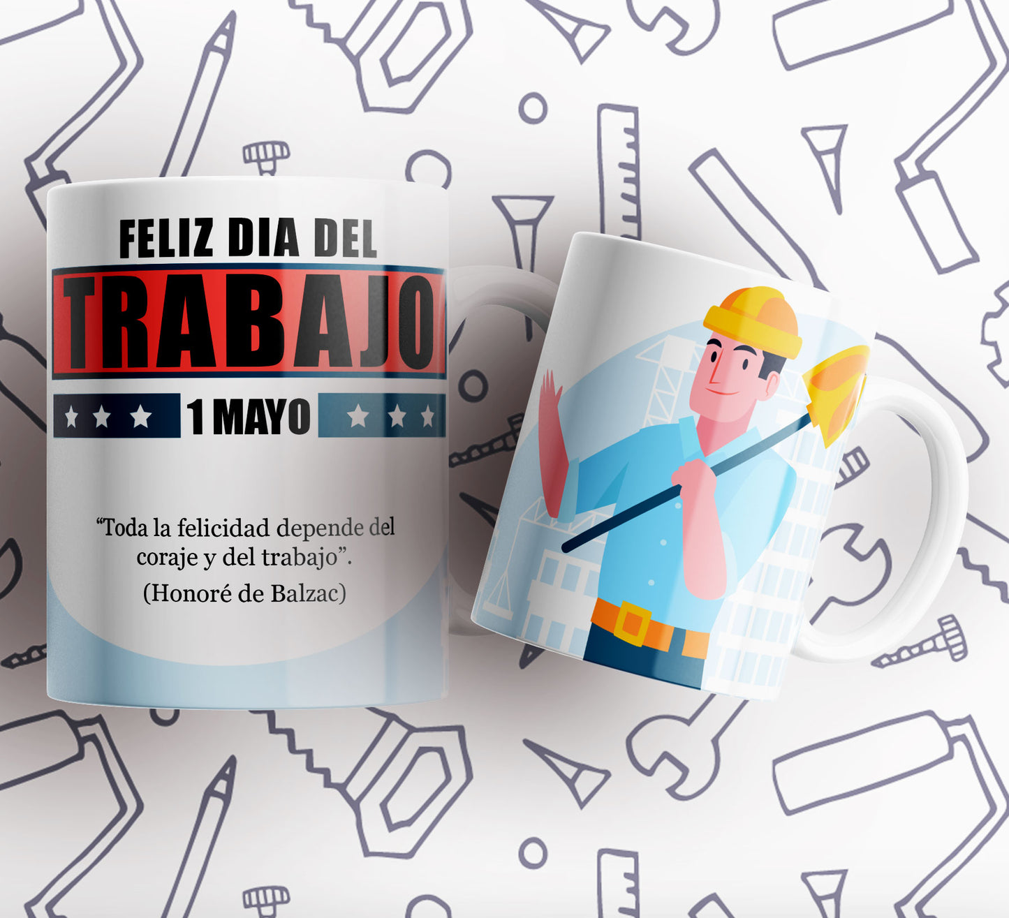 15 Tazas día del trabajador frases
