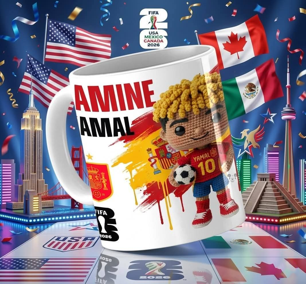 15 Tazas Jugadores Crochet Mundial
