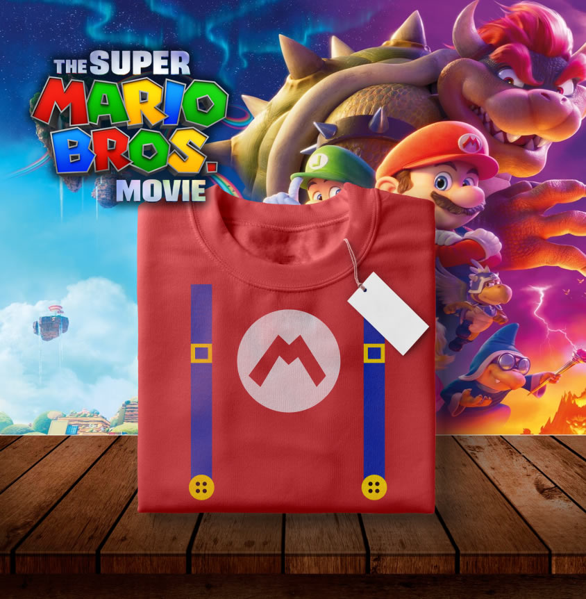 8 Camisas Mario Bros símbolos