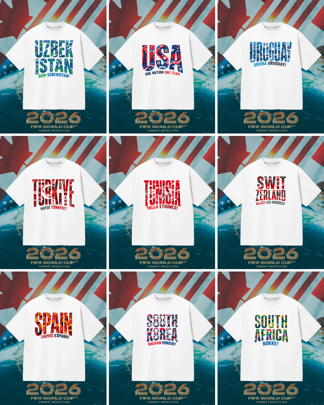 44 Camisas Mundial 2026 Países