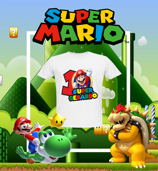 9 Camisas Mario Bros Cumpleaños