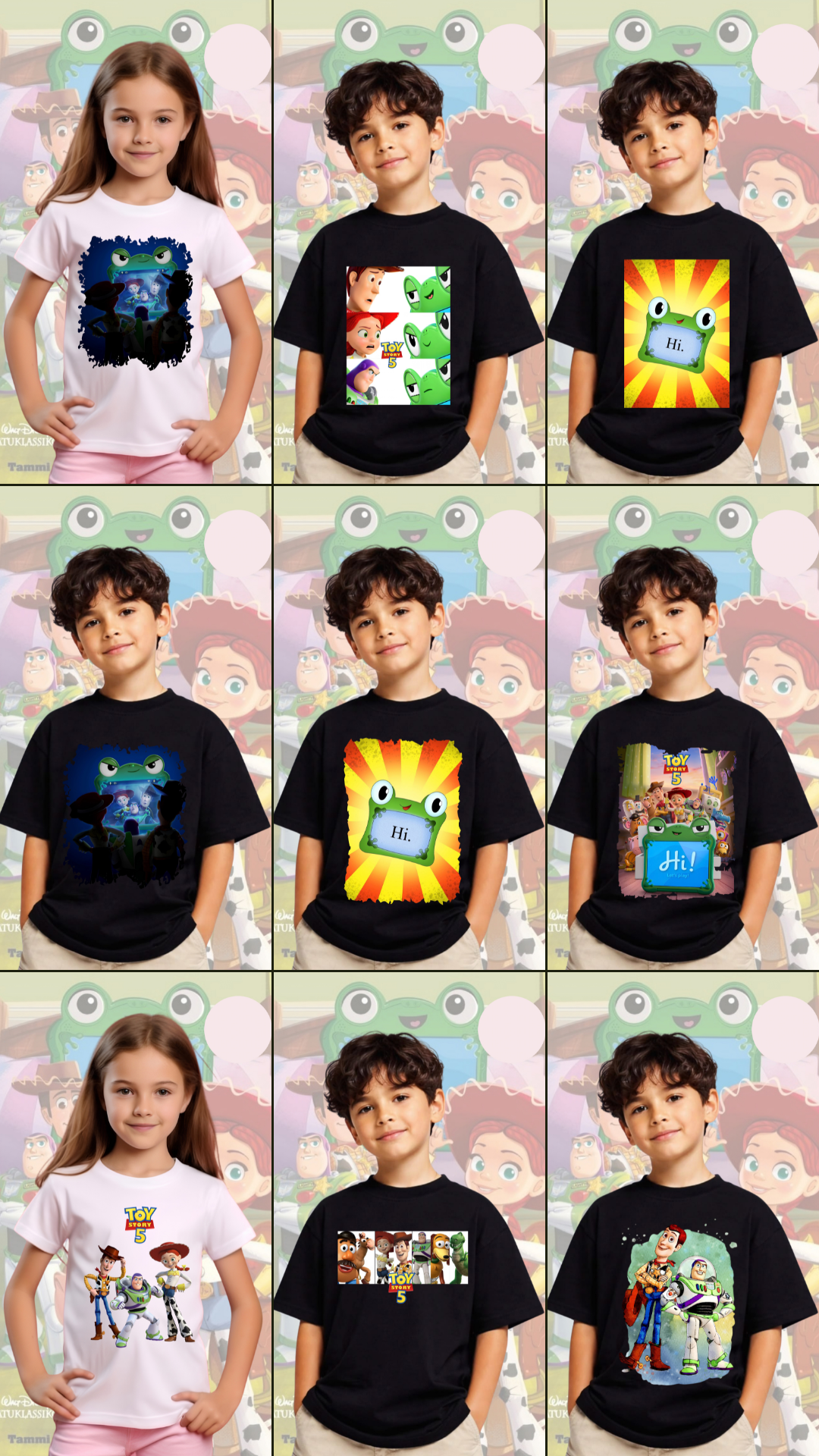 13 Camisas Toy Story 5 infantiles
